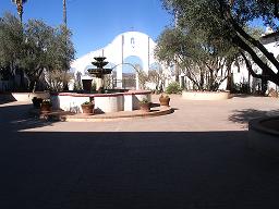 Interior of San Xavier del Bac in Tucson, Arizona